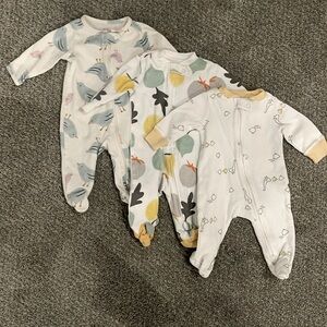 3-pack baby footie sleepers